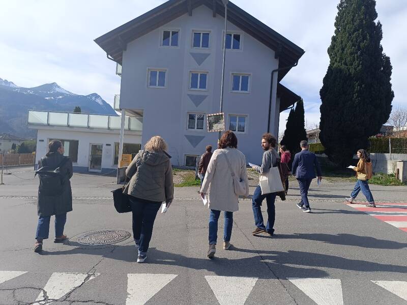 Spaziergang und Diskussion im Rahmen des Symposiums